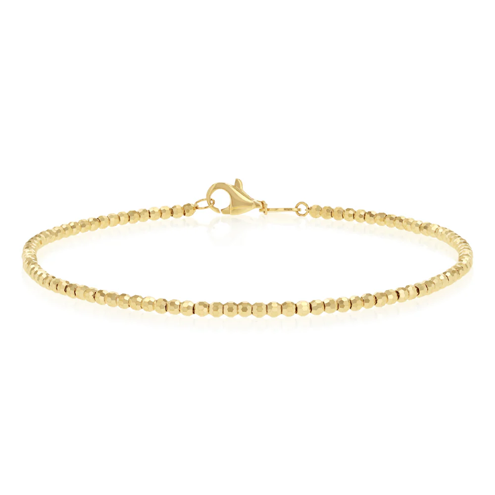 9ct Yellow Gold Fancy Beads 19cm Bracelet