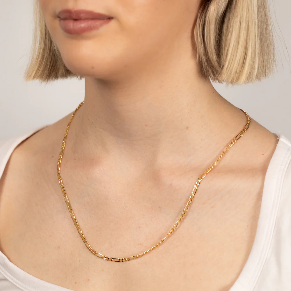 9ct Yellow Gold Figaro 1:3 80 Gauge 55cm Chain - Image 3