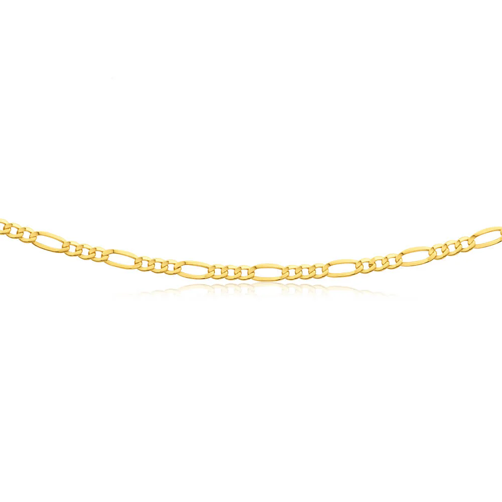 9ct Yellow Gold Figaro 50cm 80 Gauge Chain - Image 2