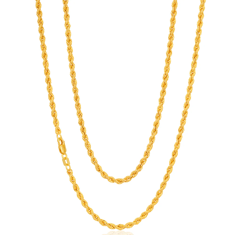 9ct Yellow Gold Filled Rope 50cm Chain 50 Gauge - Image 2