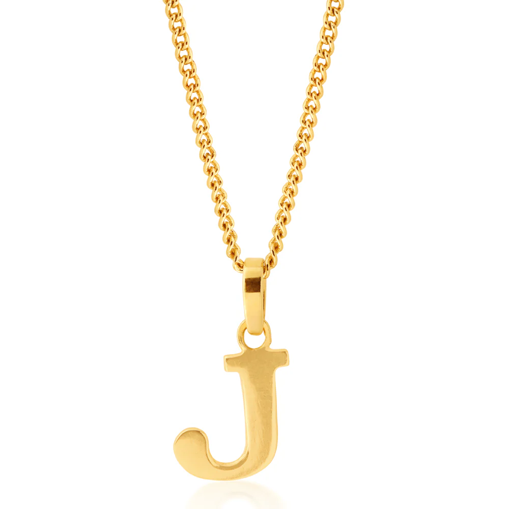 9ct Yellow Gold Initial "J" Pendant