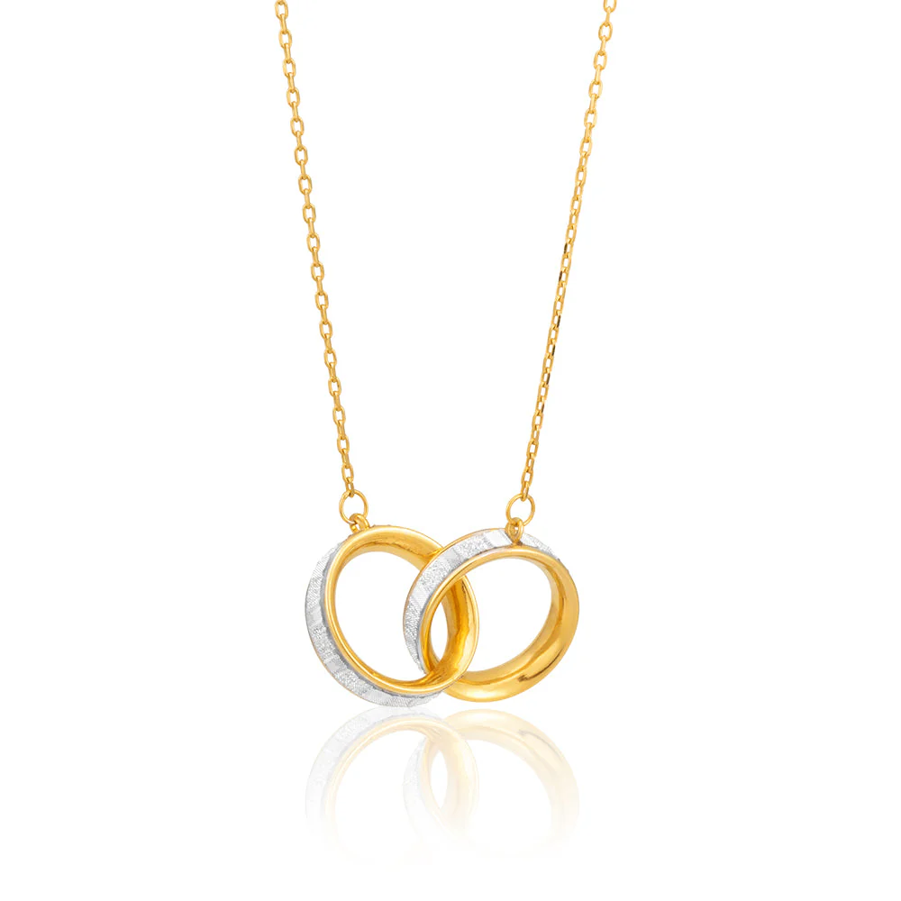 9ct Yellow Gold Silver Filled 45cm Entwined Circle of Life Pendant - Image 2