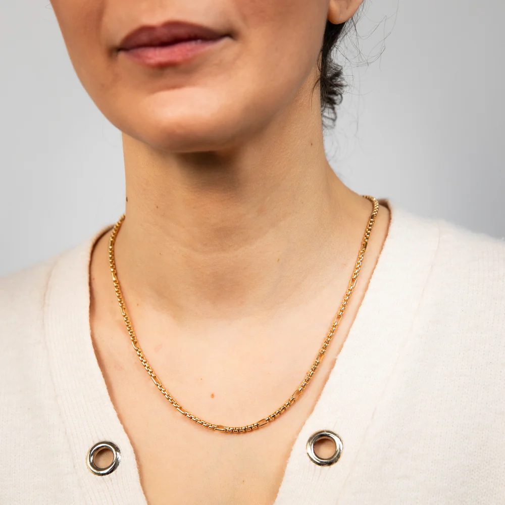 9ct Yellow Gold Silver Filled 55 Gauge Fancy 50cm Chain - Image 5