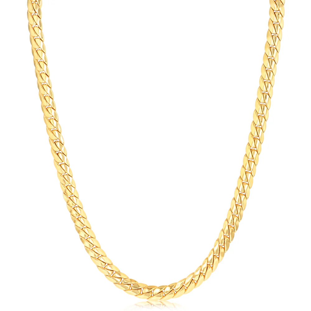 9ct Yellow Gold  Silver Filled Curb 55cm Chain