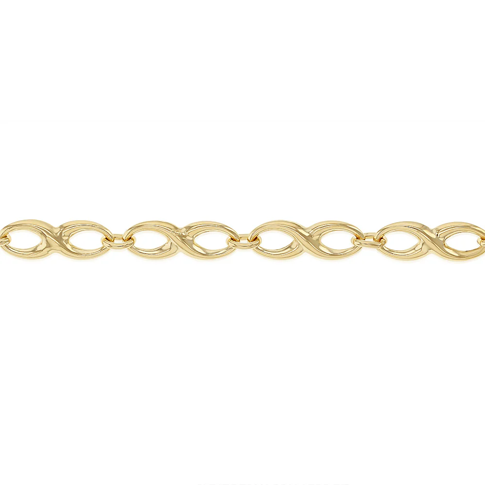 9ct Yellow Gold Silver-filled Fancy 19cm Bracelet - Image 3