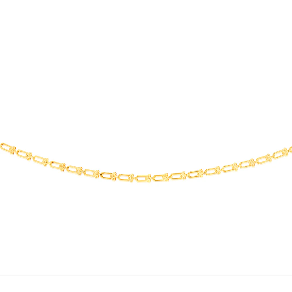 9ct Yellow Gold Silver-Filled Fancy 45cm Chain. - Image 3