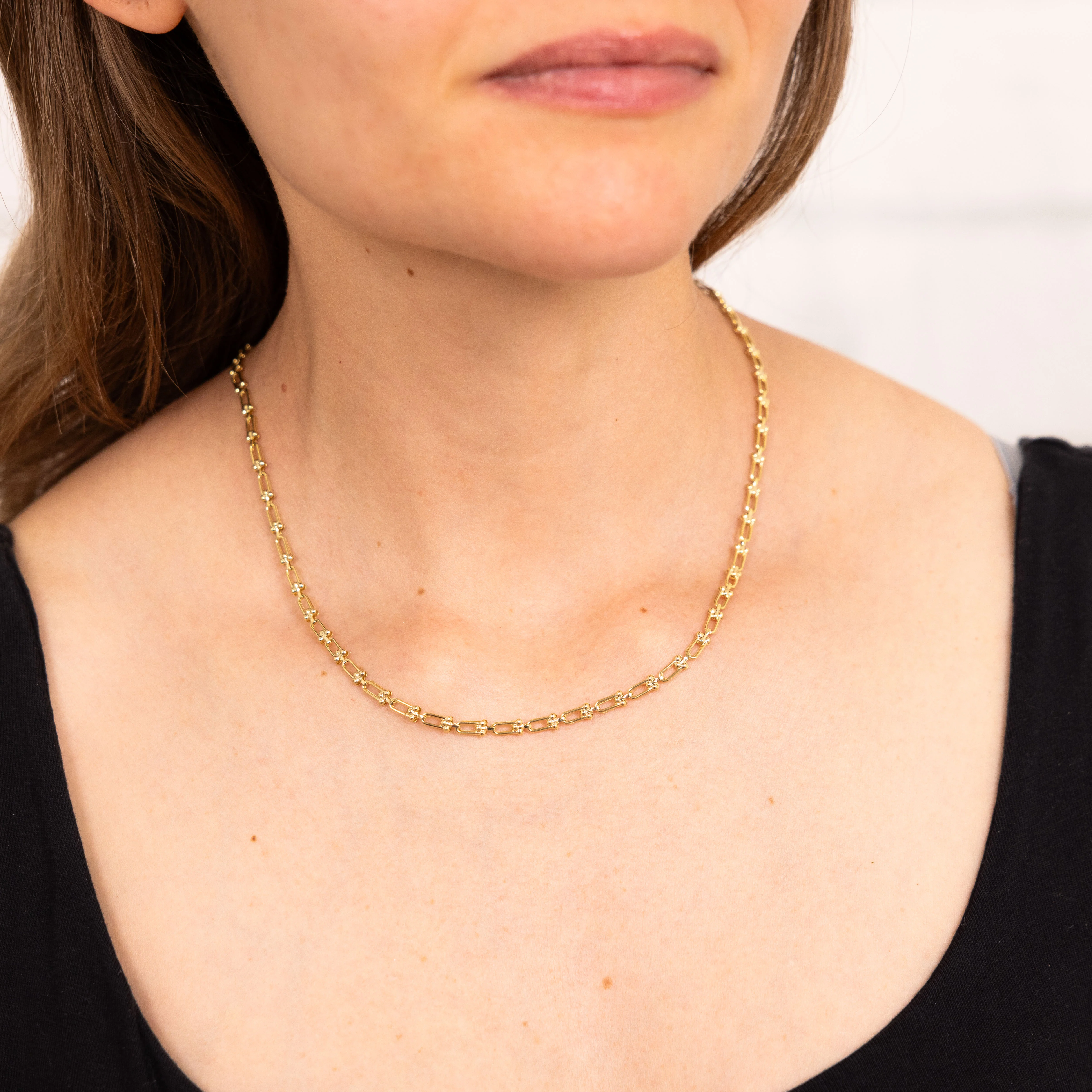 9ct Yellow Gold Silver-Filled Fancy 45cm Chain. - Image 5