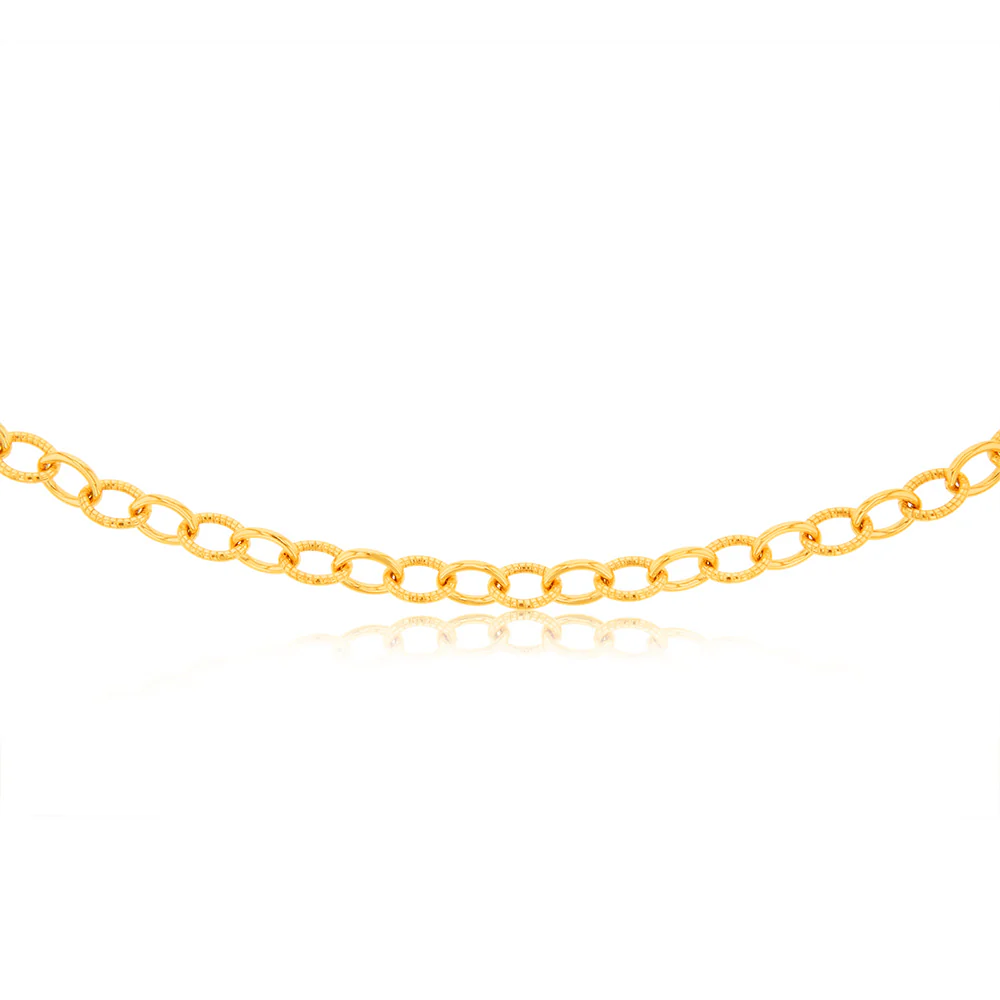 9ct Yellow Gold Silver Filled Fancy Patterned Belcher 50cm Chain - Image 2