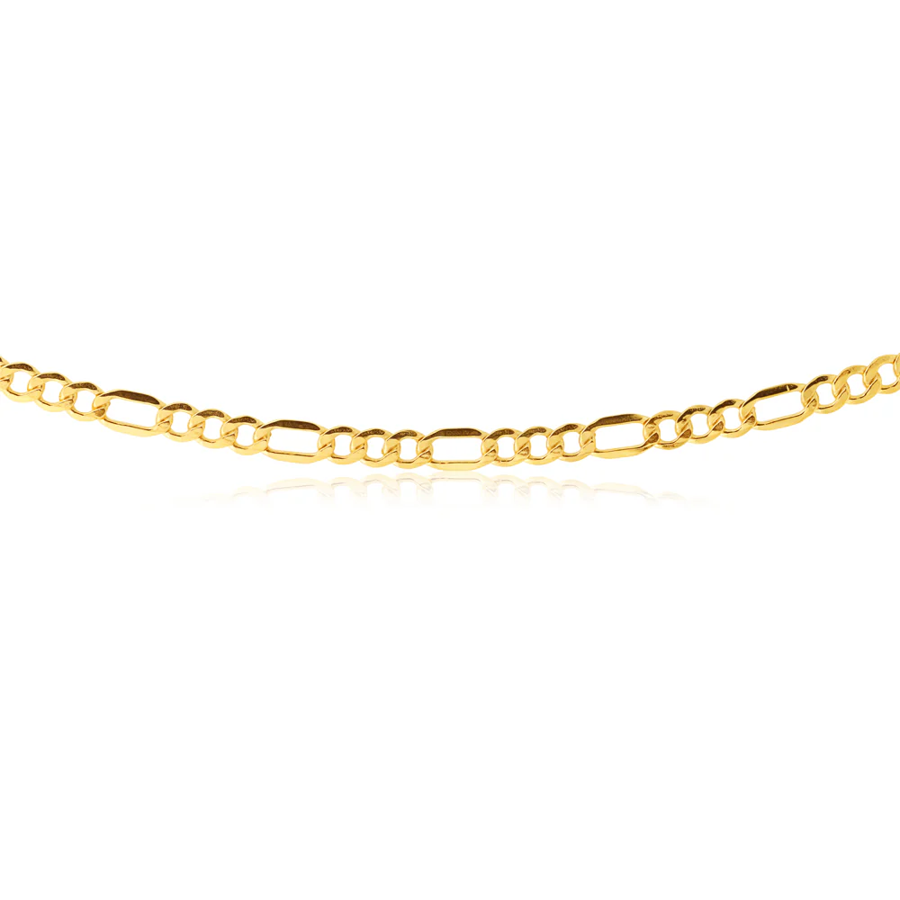 9ct Yellow Gold Silver Filled Figaro 100 Gauge 55cm Chain - Image 2