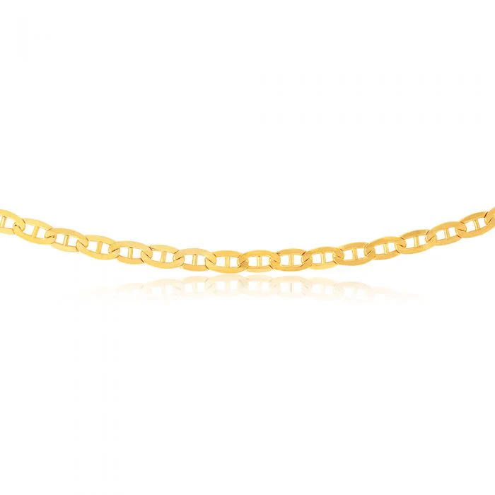 9ct Yellow Gold Silver Filled Flat Anchor 100 Gauge 55cm Chain - Image 2