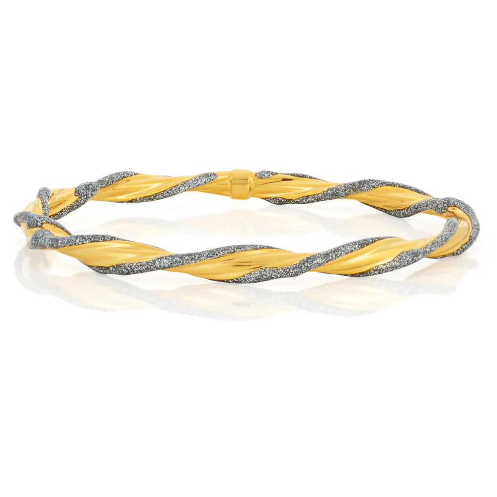 9ct Yellow Gold Silver Filled Stardust Bangle