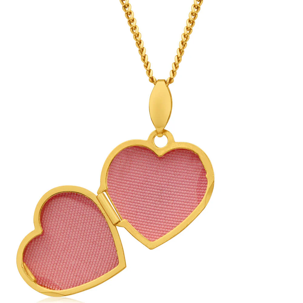 9ct Yellow Gold Silver Filled Two Tone Infinity Heart Shape Locket - Image 3