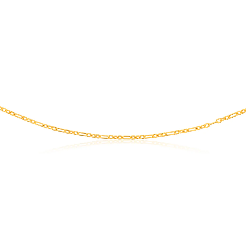 9ct Yellow Gold Silverfilled 65 Gauge Fancy 60cm Chain