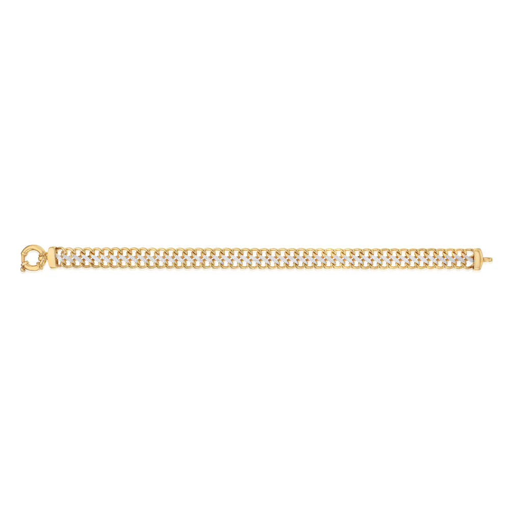 9ct Yellow Gold Silverfilled Dicut Mesh 19cm Bracelet - Image 2