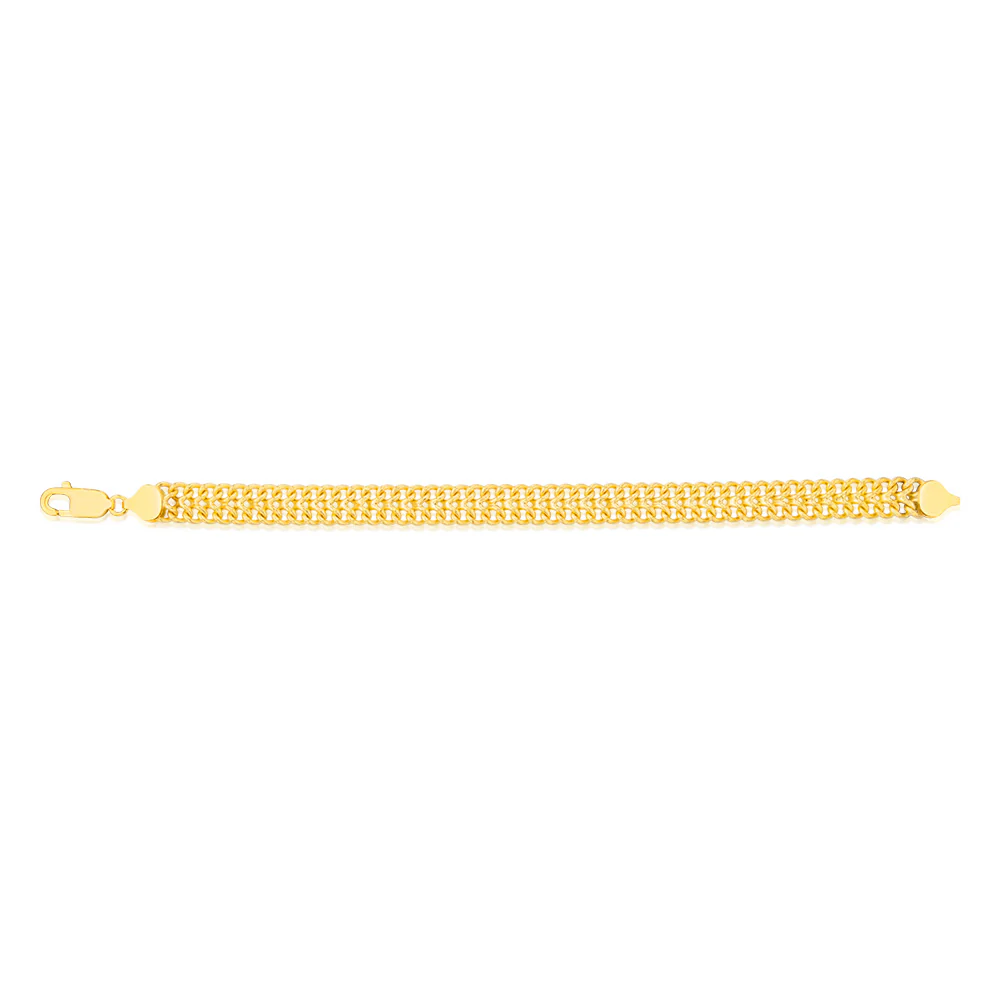9ct Yellow Gold Silverfilled Fancy 120Gauge Arrow 19cm Bracelet