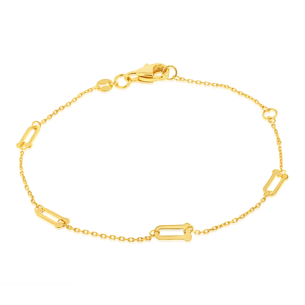 9ct Yellow Gold Silverfilled Fancy 19cm Bracelet - Image 4