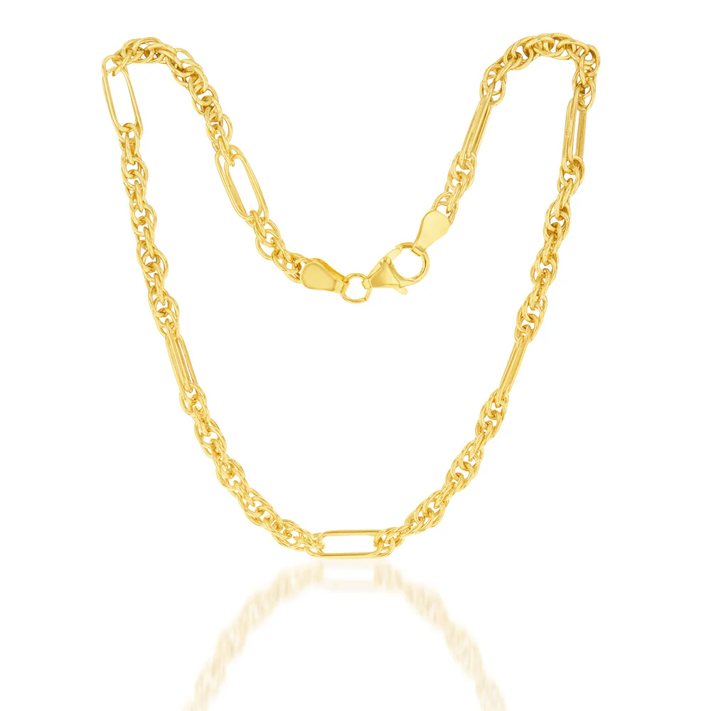 9ct Yellow Gold Silverfilled Fancy 27cm Anklet - Image 4