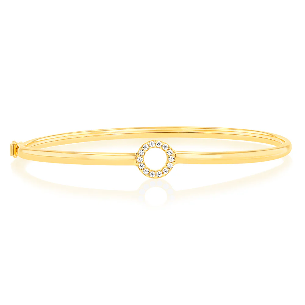 9ct Yellow Gold Silverfilled Fancy Bangle