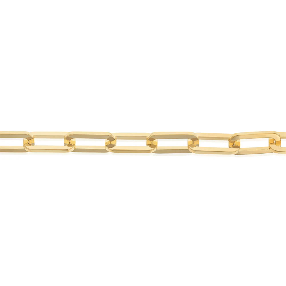 9ct Yellow Gold Silverfilled Paperclip 19cm Bracelet - Image 3