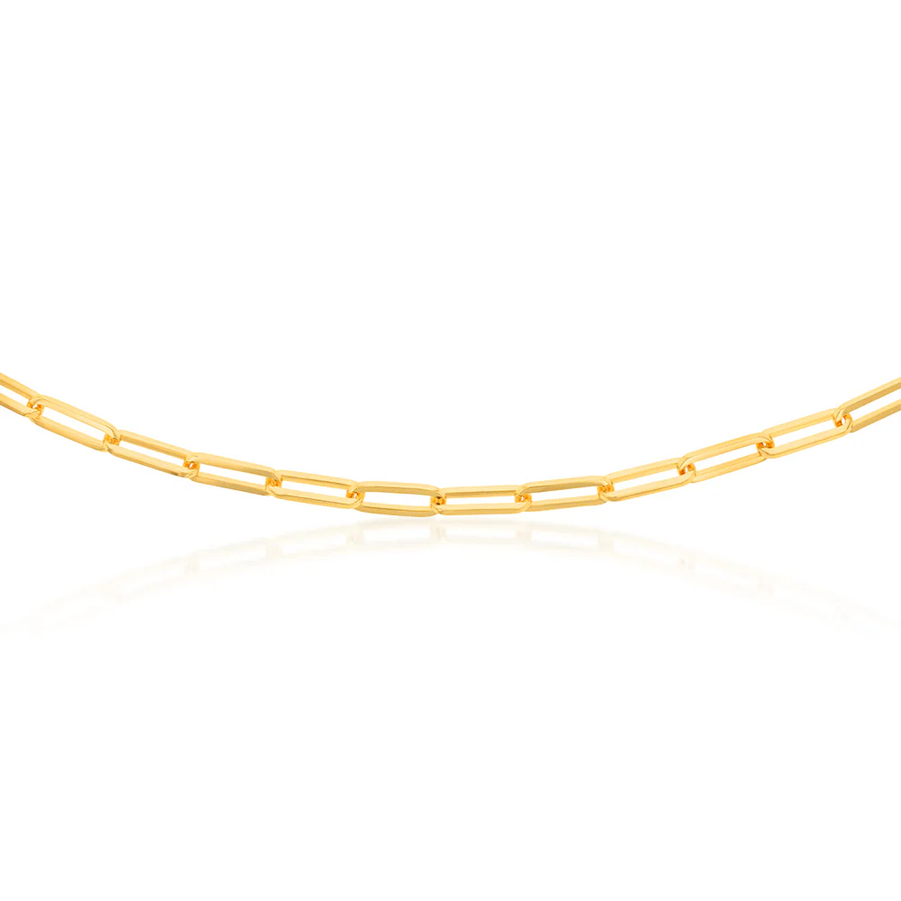 9ct Yellow Gold Silverfilled Paperclip 45cm Chain - Image 3
