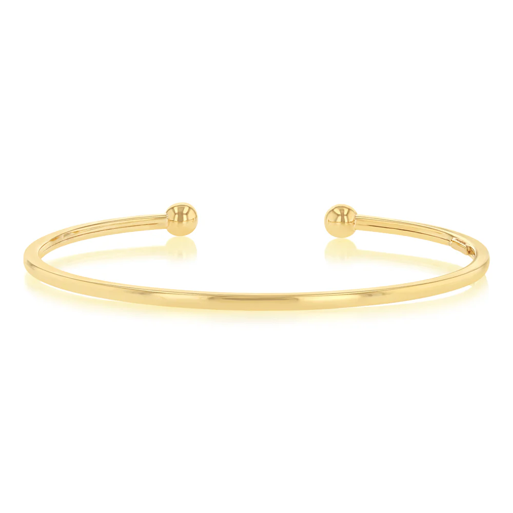 9ct Yellow Gold Silverfilled Square Tube Torque Bangle