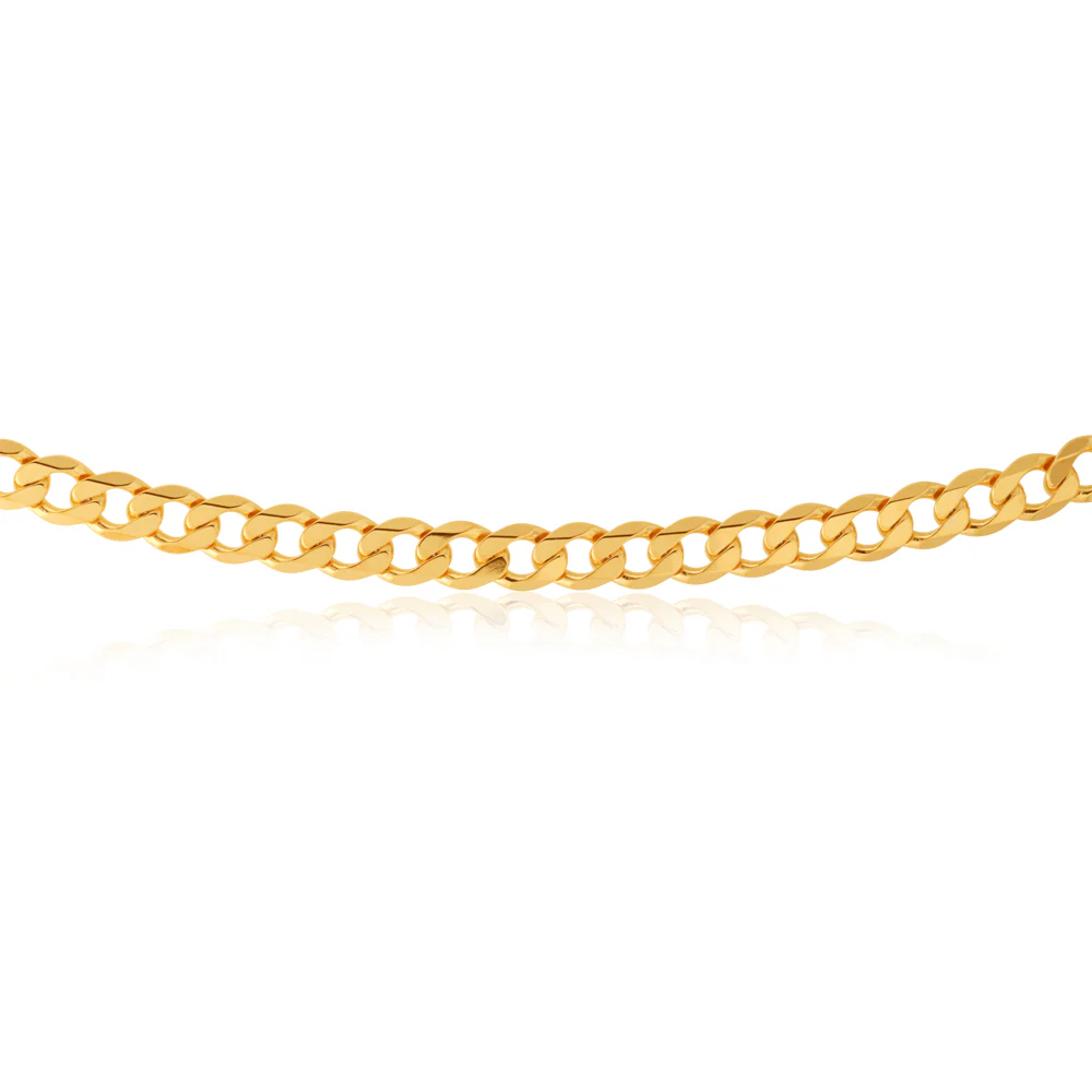 9ct Yellow Solid Gold Curb Chain 150 gauge in 60cm - Image 2