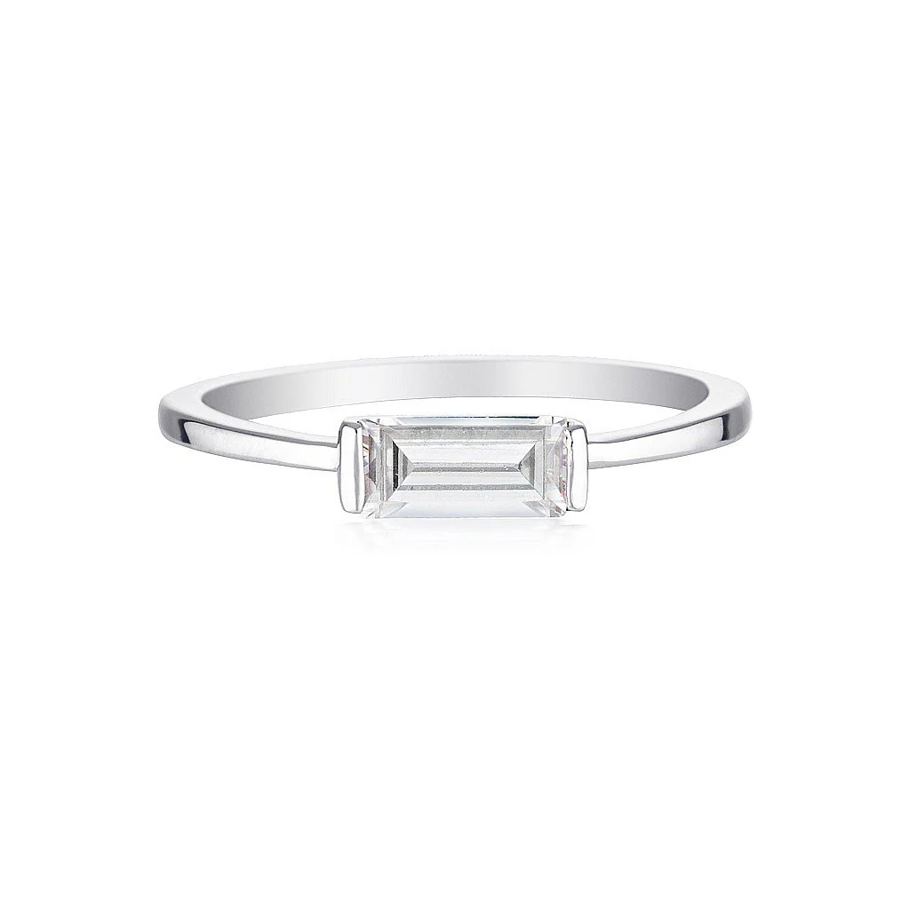 Ada Baguette Silver Ring -  IR417