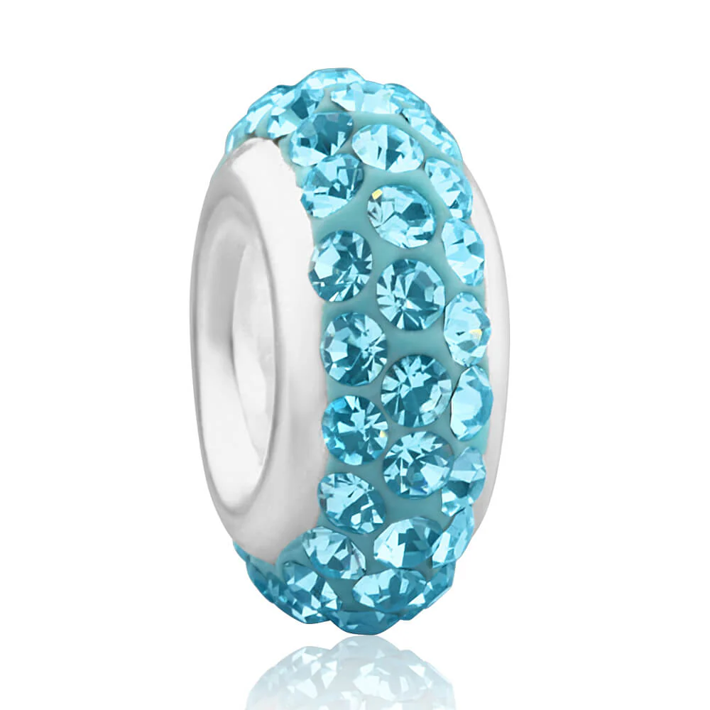 Amadora Sterling Silver Blue Crystal Spacer