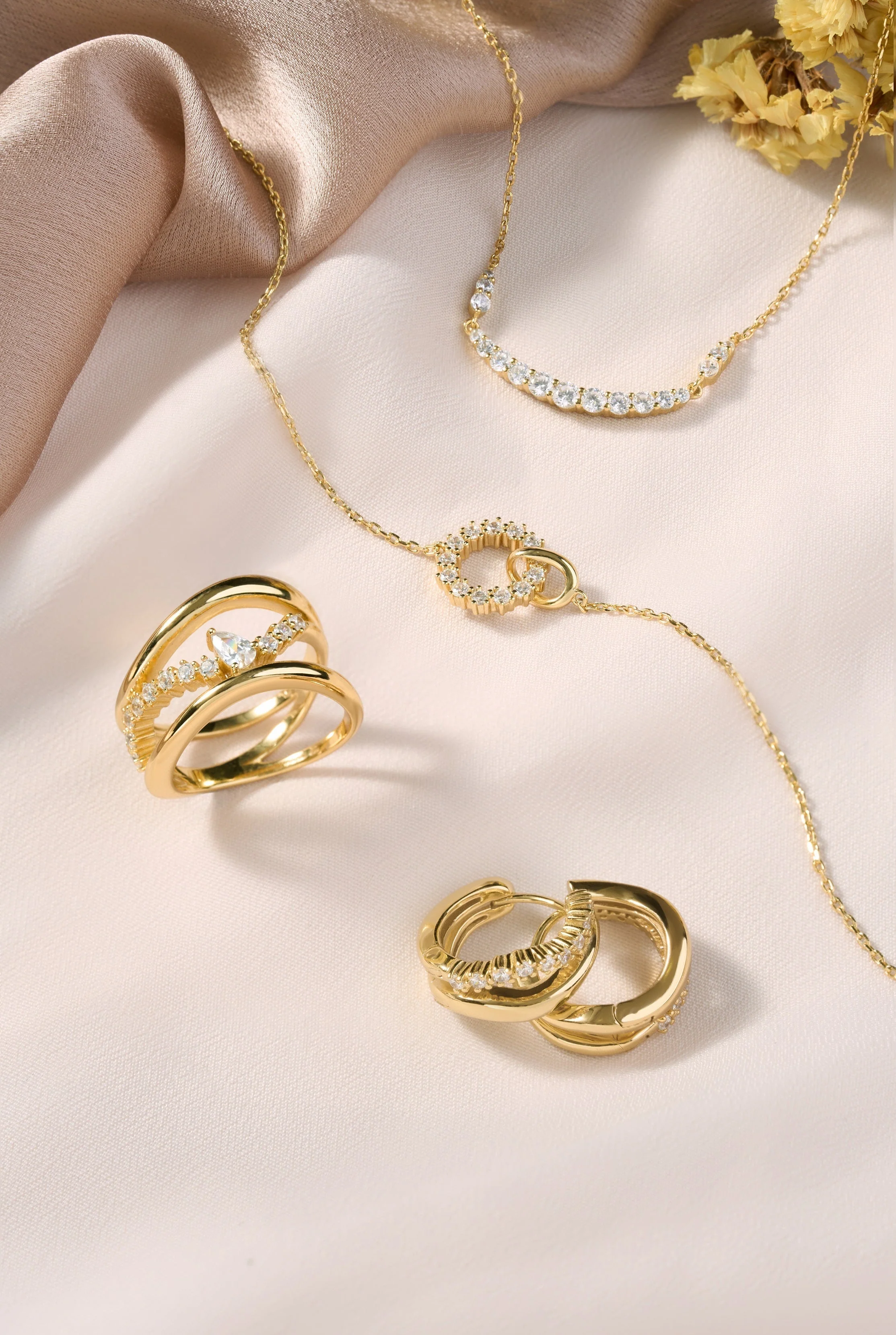Ania Haie Gold Arc Pave Necklace - Image 3