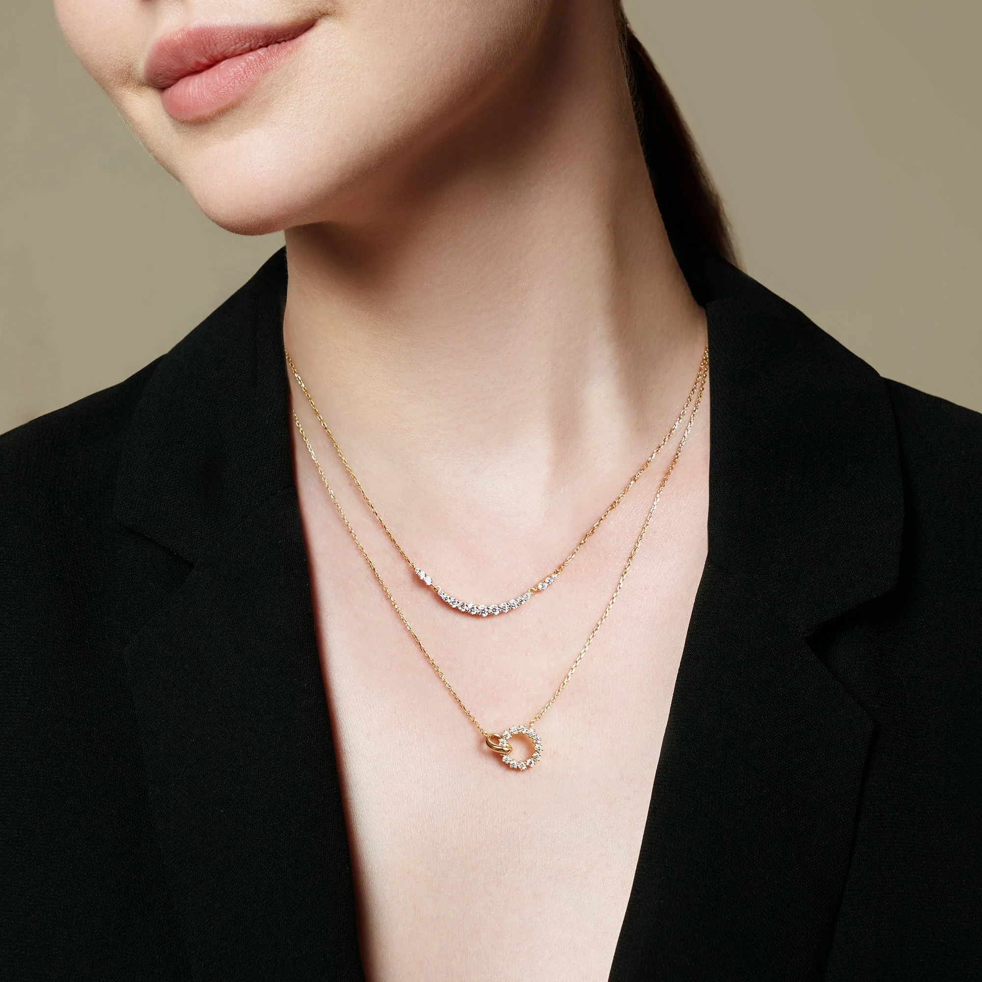 Ania Haie Gold Arc Pave Necklace - Image 5