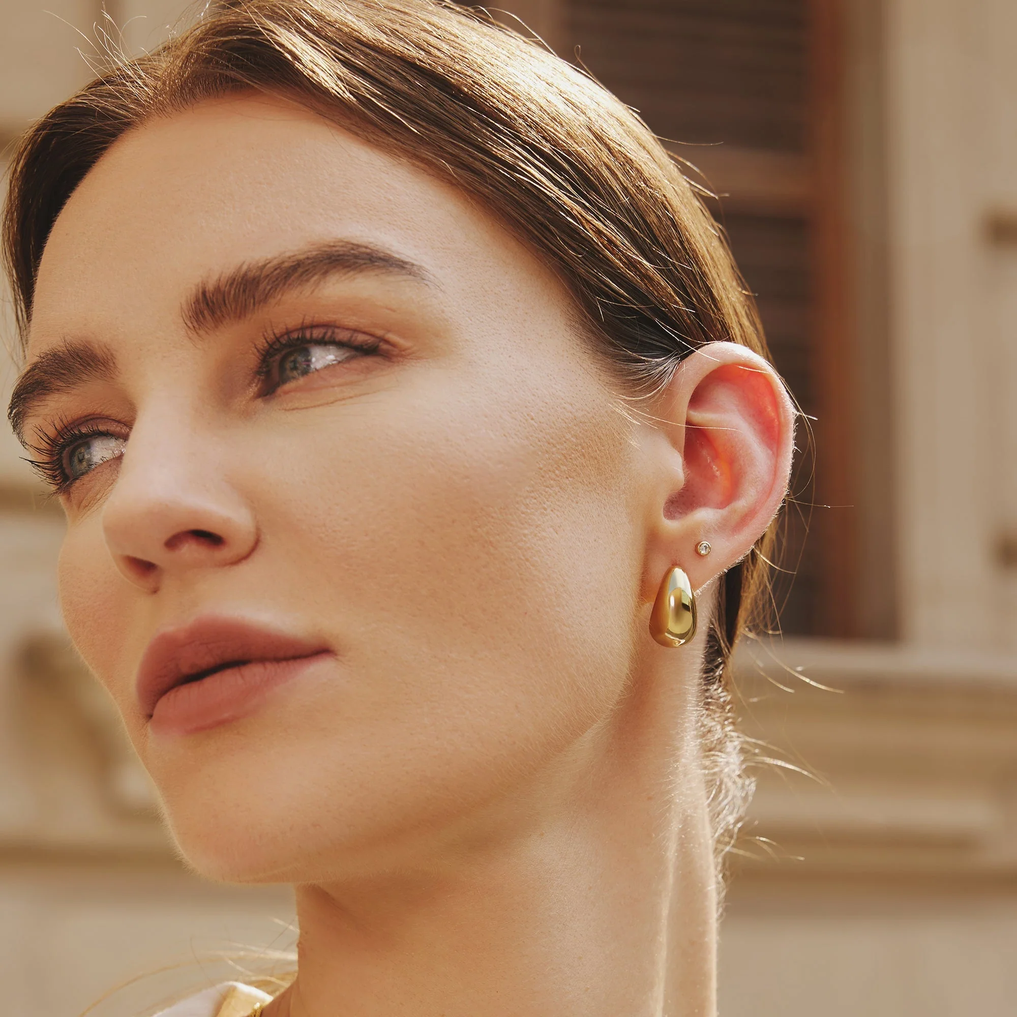 Ania Haie Gold Bold Dome Hoop Earrings - Image 4
