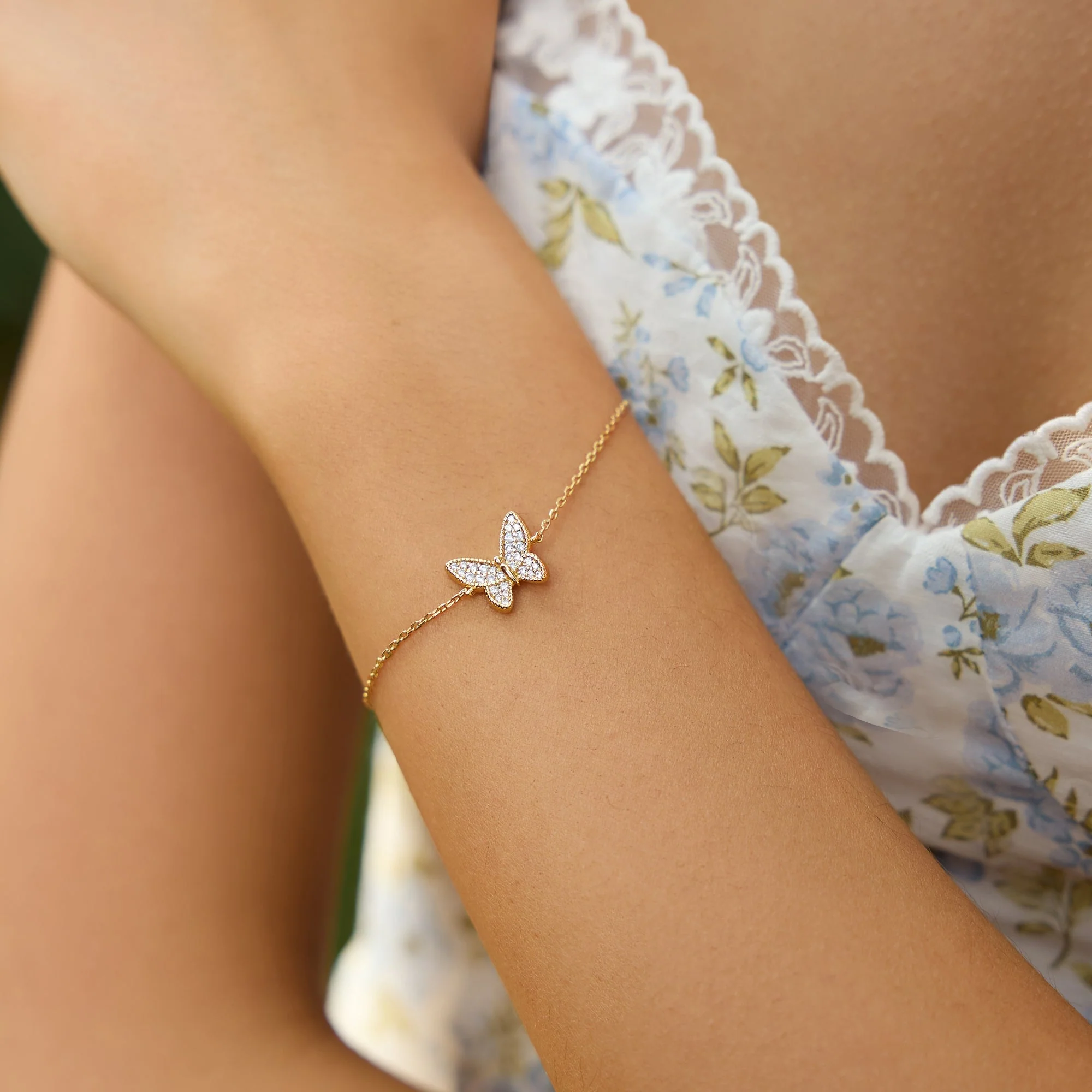 Ania Haie Gold Butterfly Pave Bracelet - Image 4