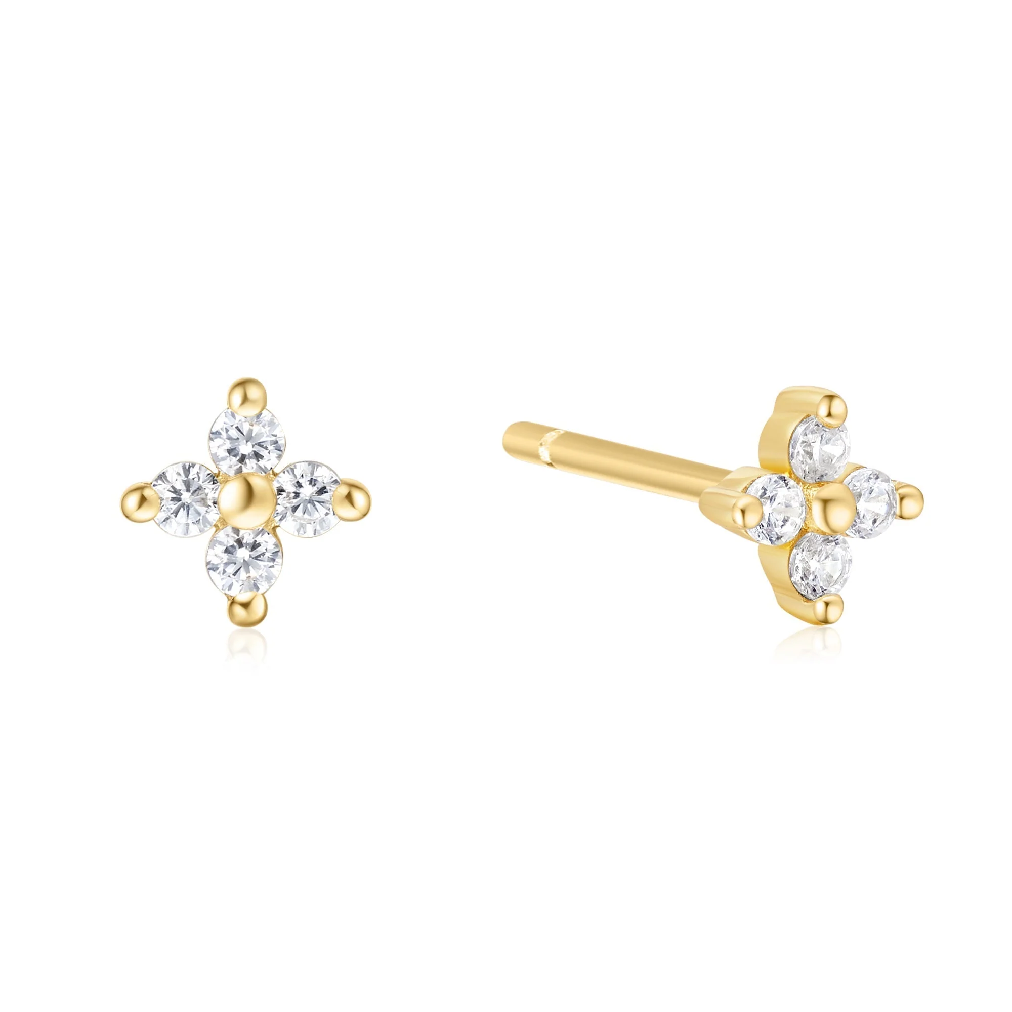 Ania Haie Gold Four-Petal Stud Earrings
