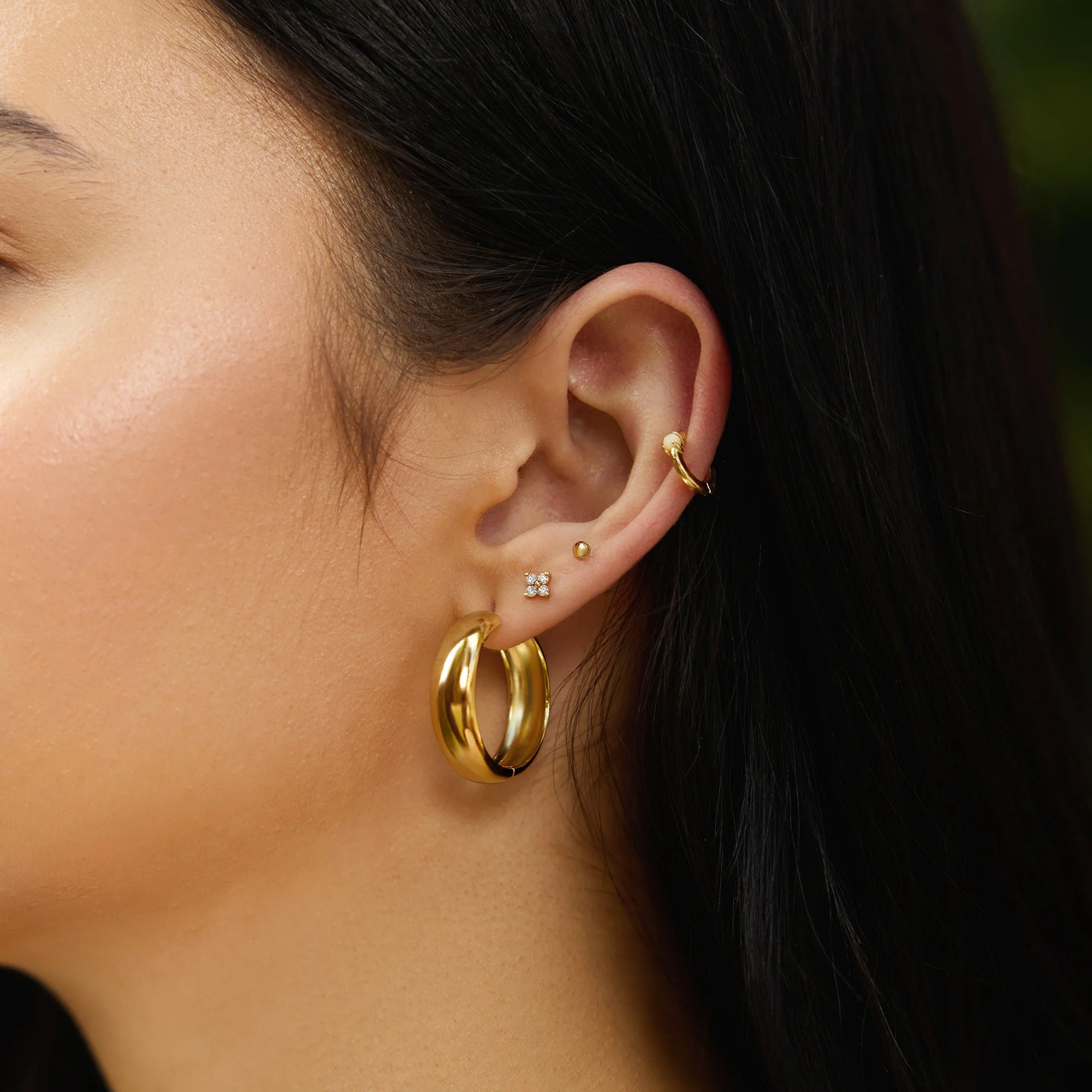Ania Haie Gold Four-Petal Stud Earrings - Image 3