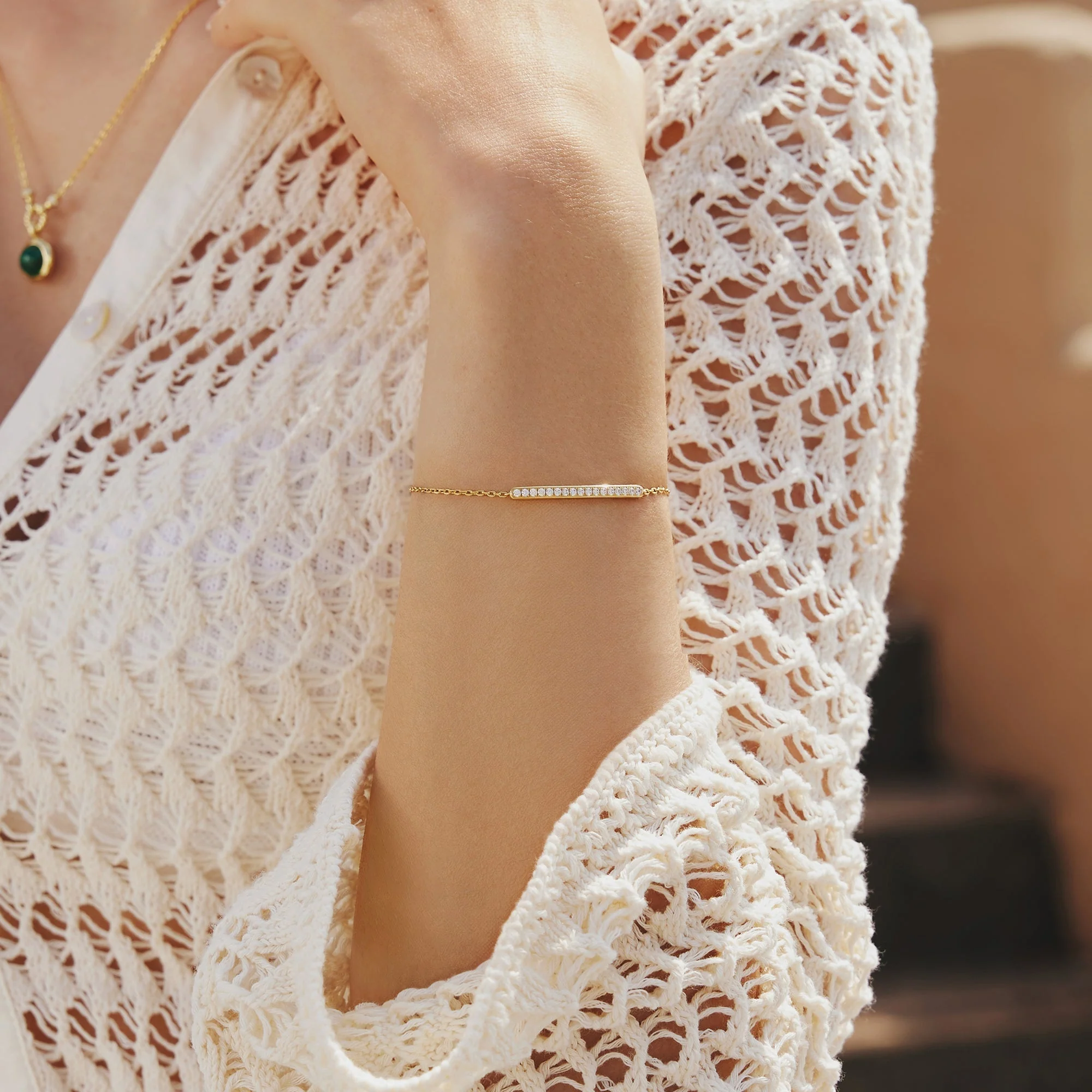 Ania Haie Gold Pave Bar Bracelet - Image 5