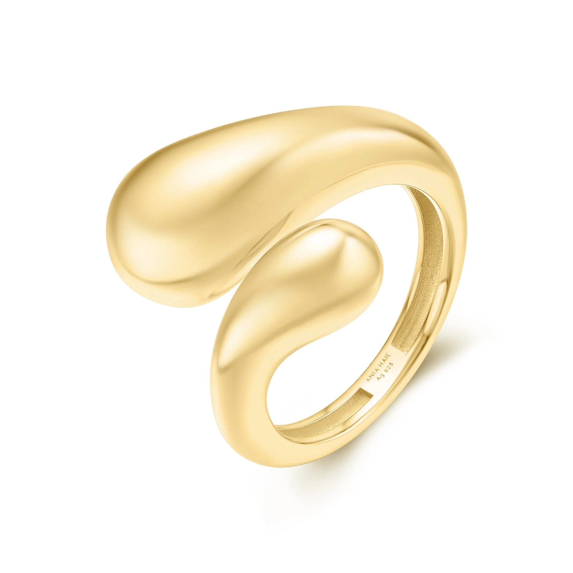 Ania Haie Gold Sculptural Crossover Ring - Image 2