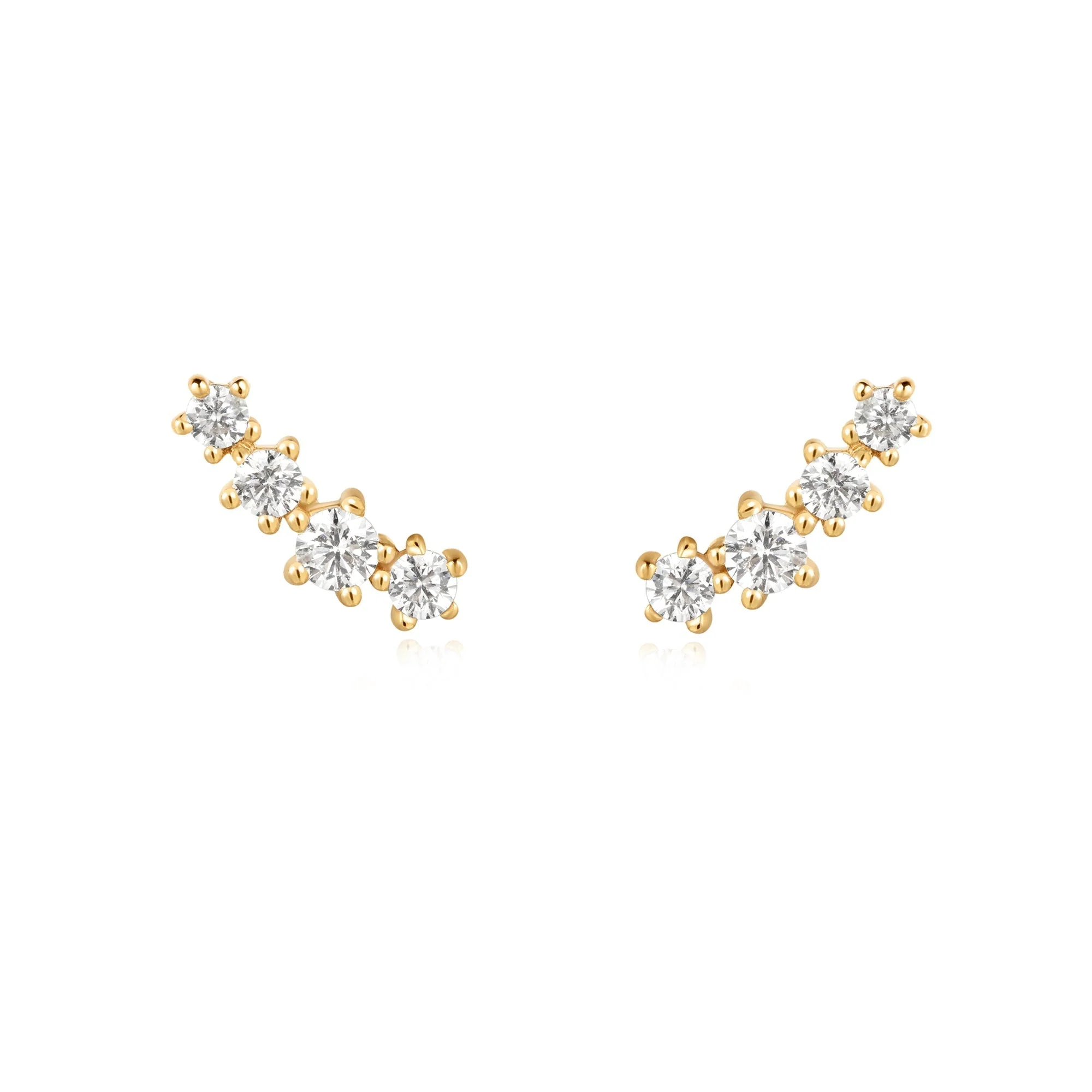 Ania Haie Gold Sparkle Climber Studs - Image 3