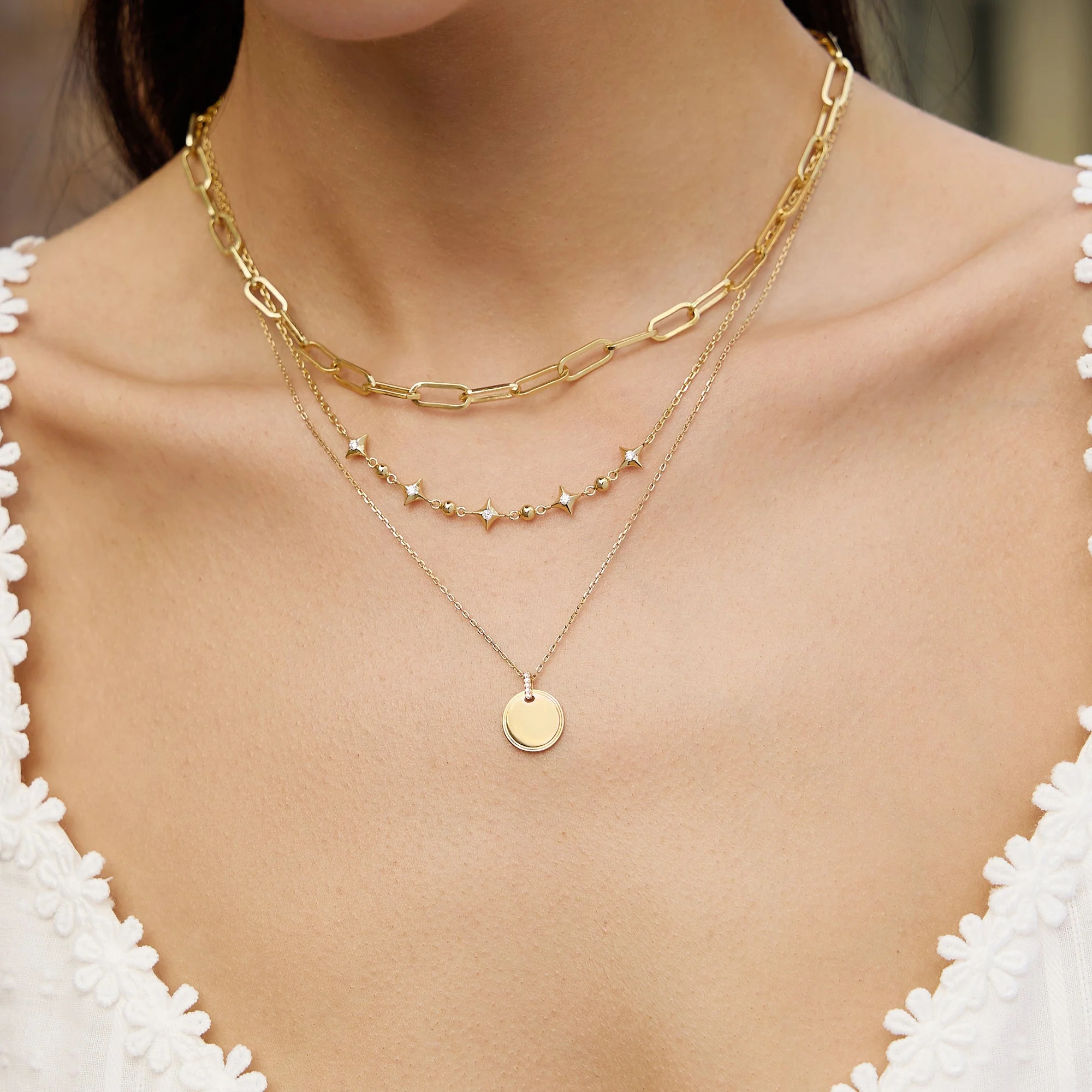 Ania Haie Gold Sparkling Star Station Necklace - Image 3