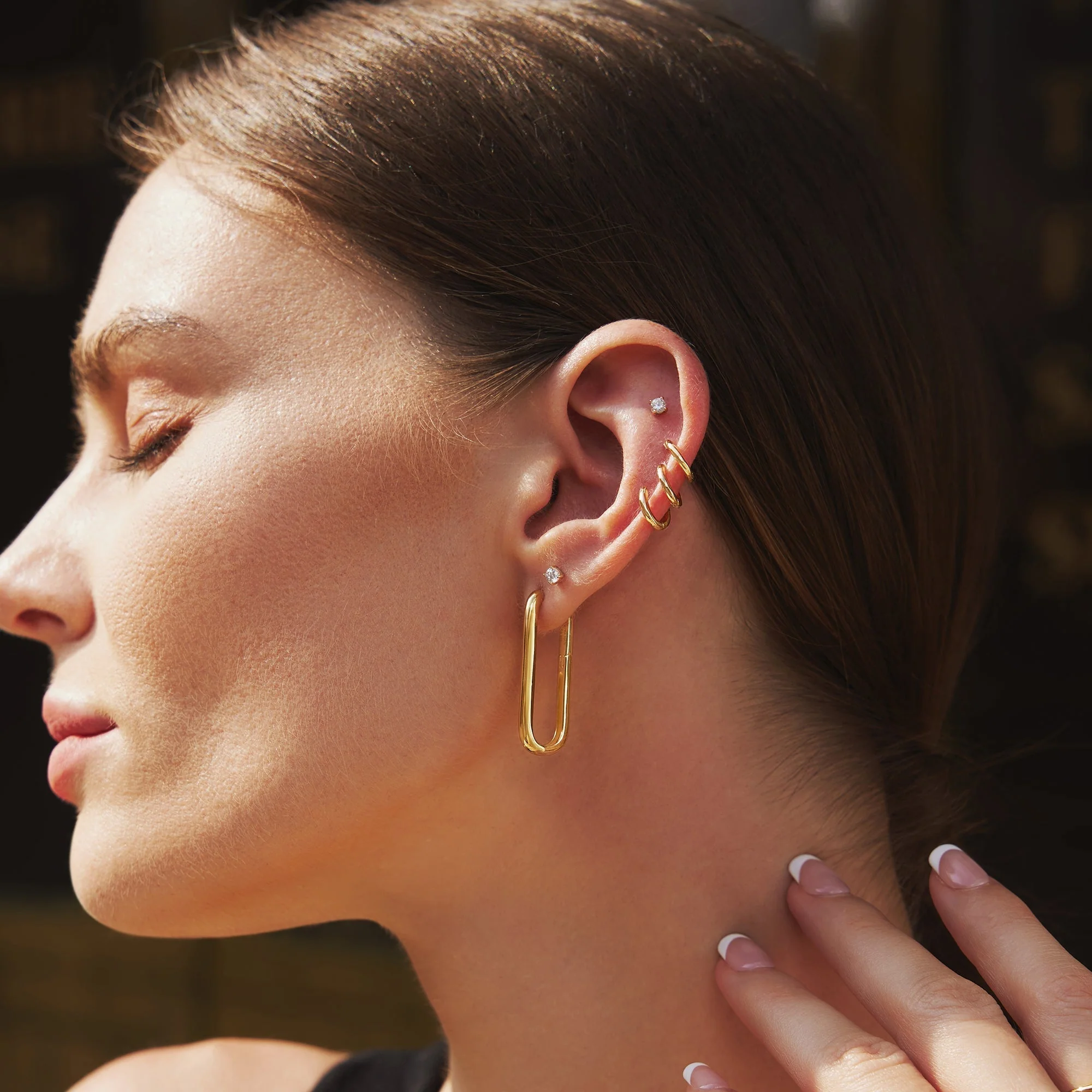 Ania Haie Gold Tube Small Huggie Hoop Earrings - Image 4