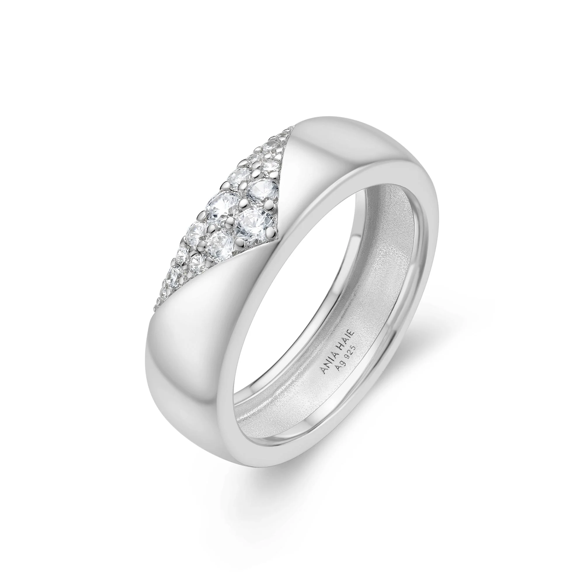 Ania Haie Silver Pave Cubic Zirconia Bold Statement Ring - Image 2