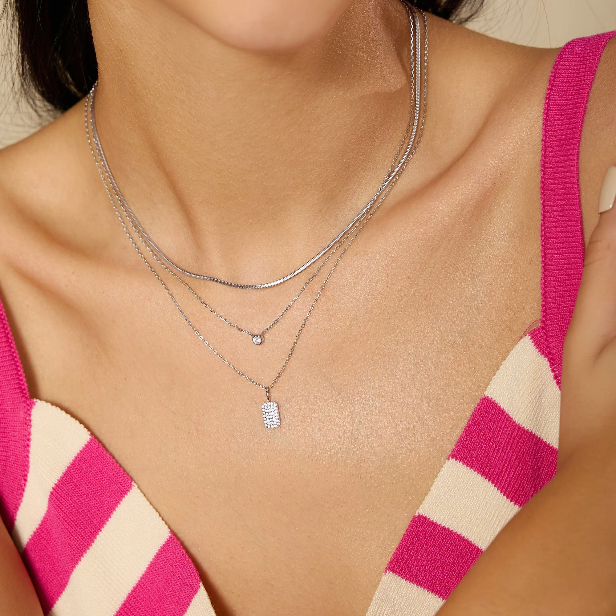 Ania Haie Silver Pave Pendant Necklace - Image 4