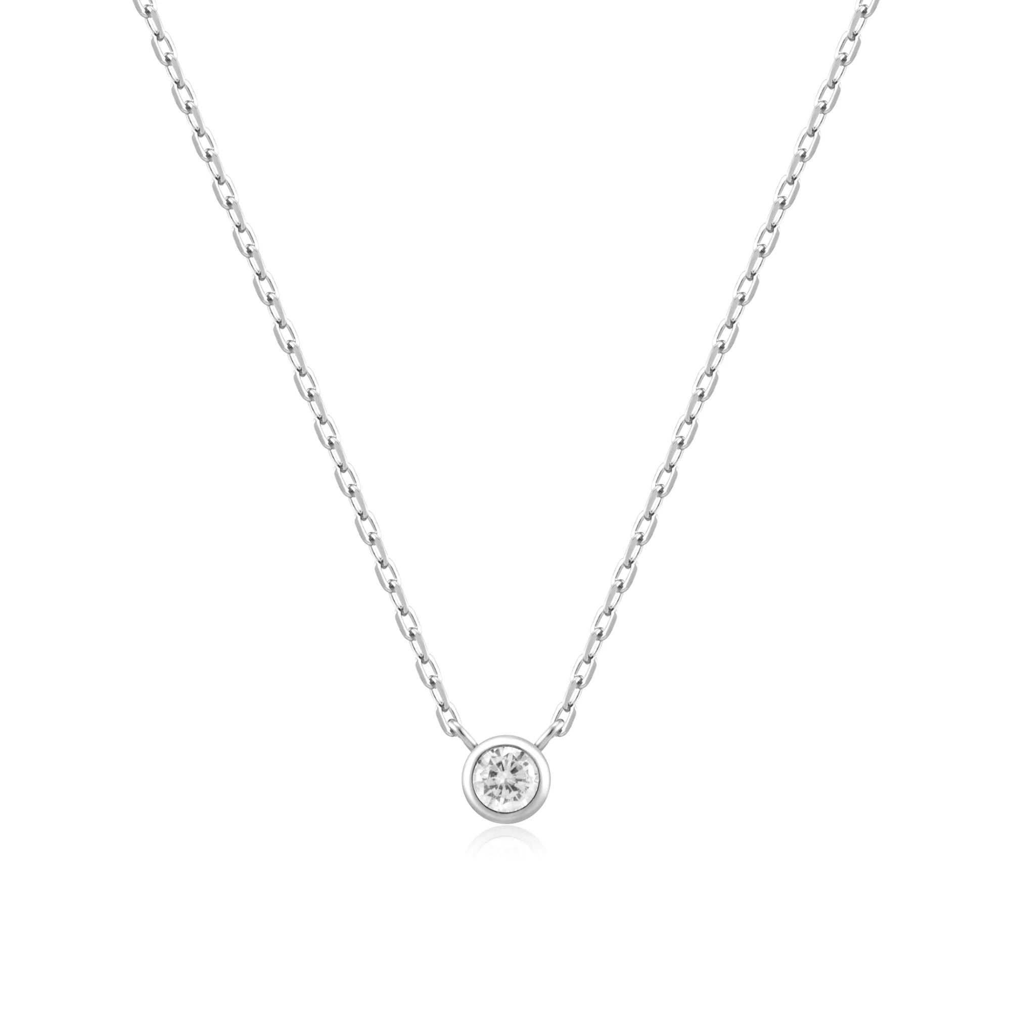 Ania Haie Silver Round Solitaire Cubic Zirconia Necklace