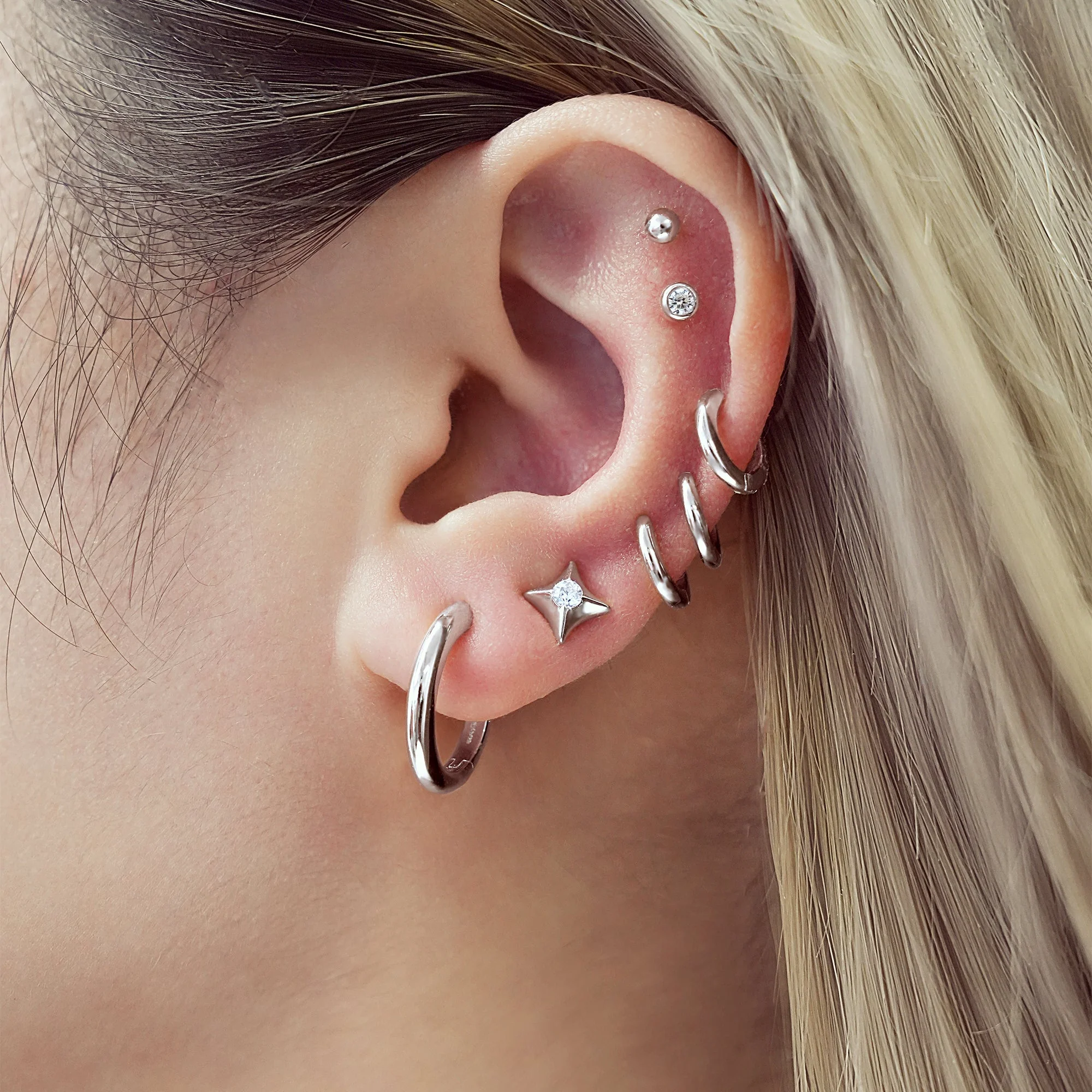 Ania Haie Silver Tube Small Huggie Hoop Earrings - Image 3