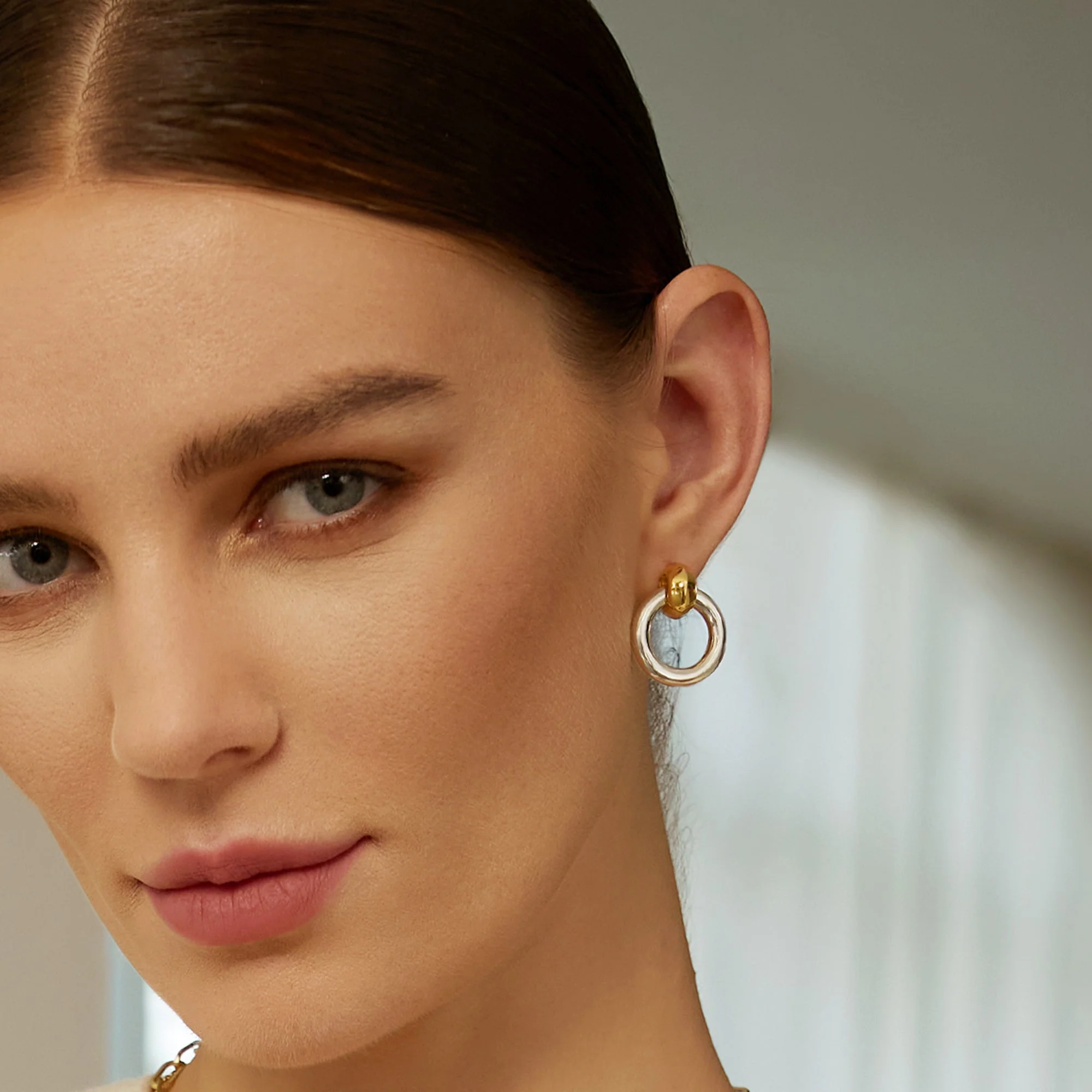 Ania Haie Two-Tone Hoop Earrings - Image 3