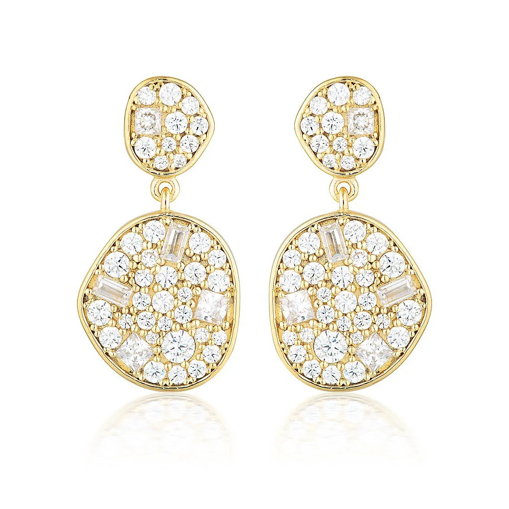 Anna Mosaic Gold Drop Earring - IE811G