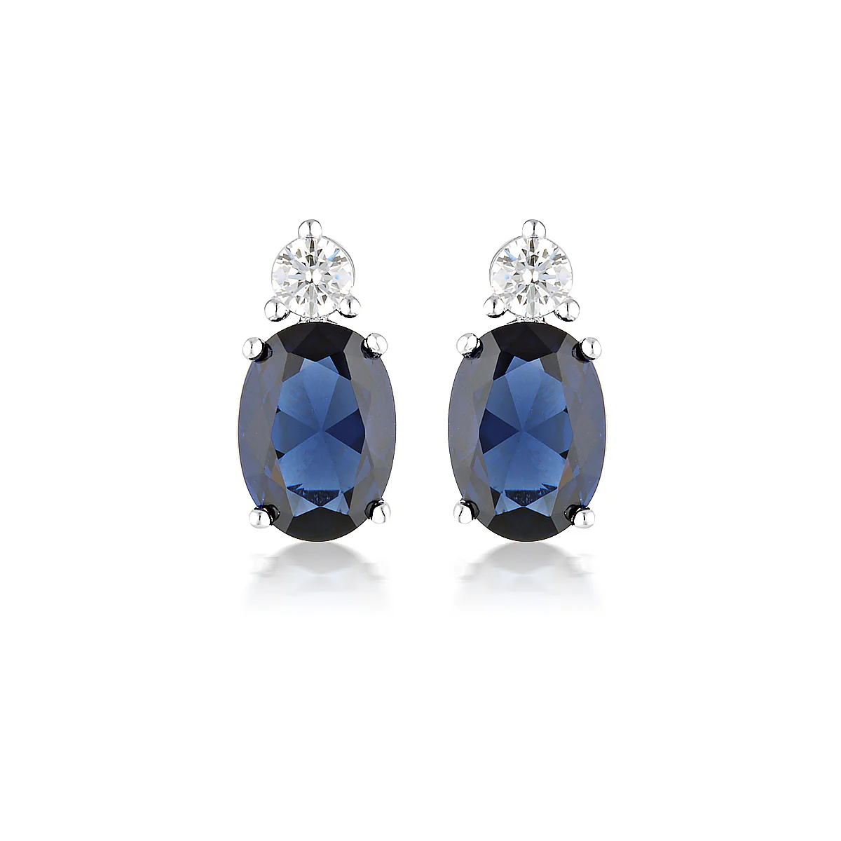 Aurora Australis Earrings Silver/Sapphire - IE978B