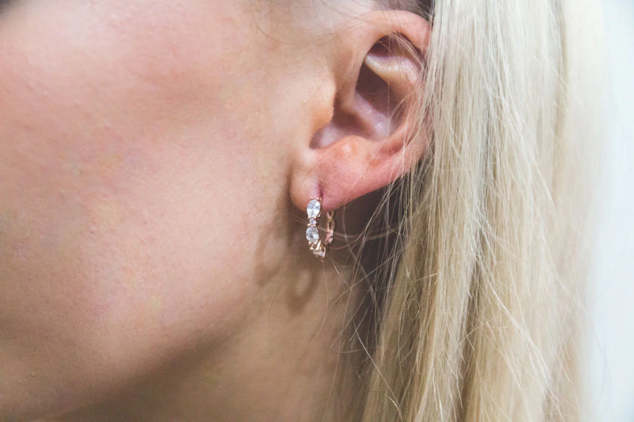 Aurora Glimmer Earrings Rose Gold - IE977RG - Image 2