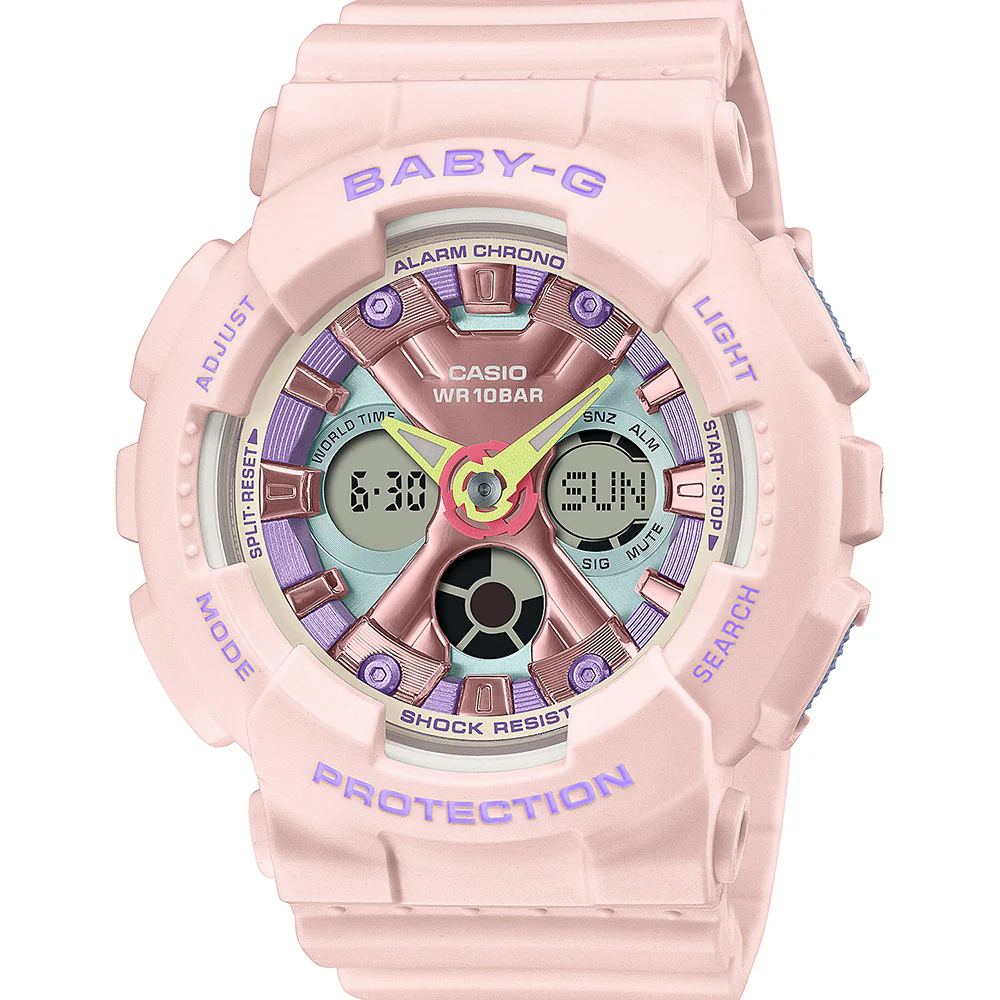 Baby-G BA130PM-4A Multi Pastel Pink Womens Watch - Image 2