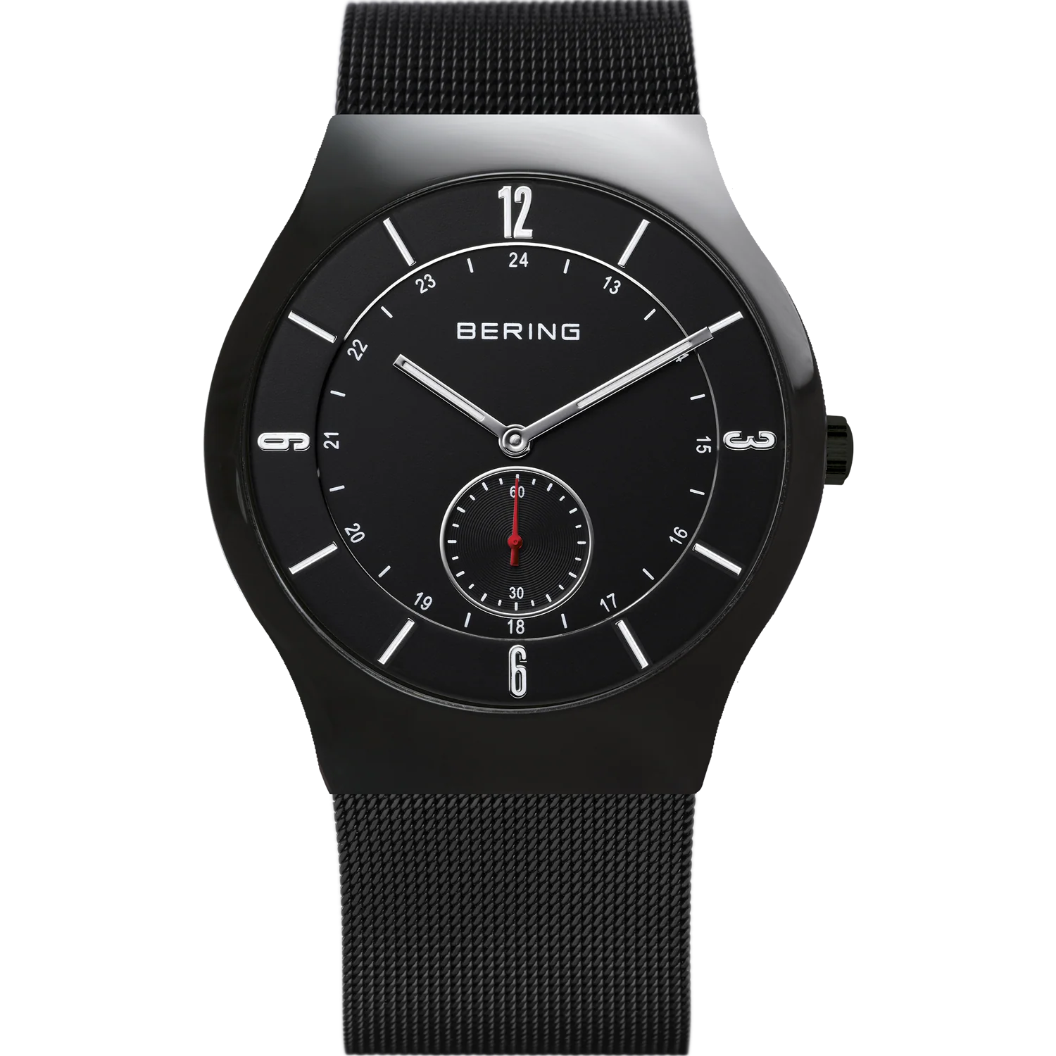 Bering Classic Brushed Black Mesh Watch