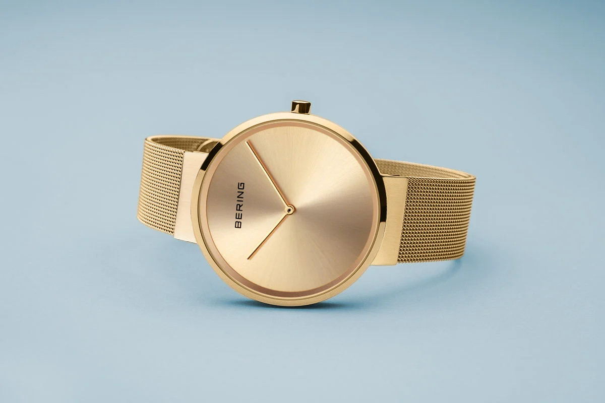 Bering Classic Brushed Gold 39mm Unisex Watch - Image 4
